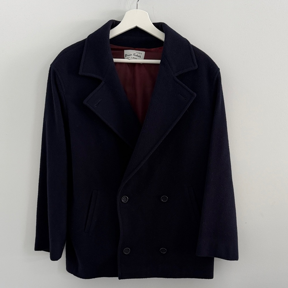 Brian tucker Navy Peacoat wool cashmere blend‎